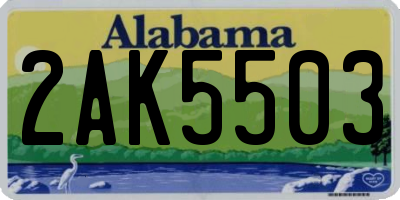 AL license plate 2AK5503