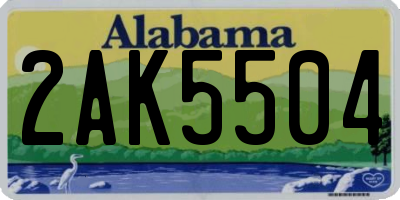 AL license plate 2AK5504