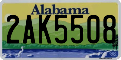 AL license plate 2AK5508