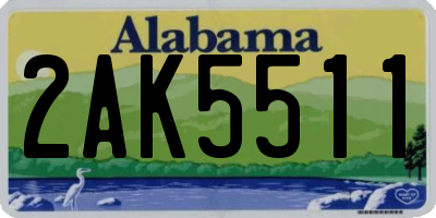 AL license plate 2AK5511