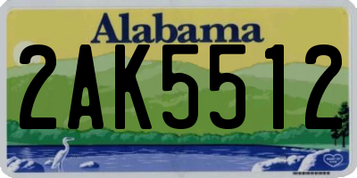 AL license plate 2AK5512