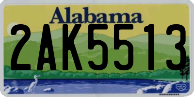 AL license plate 2AK5513