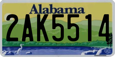 AL license plate 2AK5514