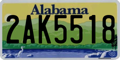 AL license plate 2AK5518