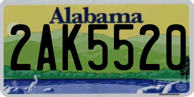 AL license plate 2AK5520