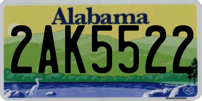 AL license plate 2AK5522