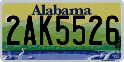 AL license plate 2AK5526
