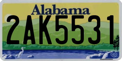 AL license plate 2AK5531