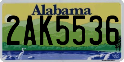 AL license plate 2AK5536