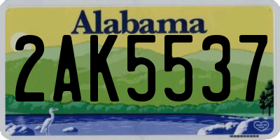 AL license plate 2AK5537