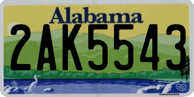 AL license plate 2AK5543