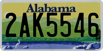 AL license plate 2AK5546