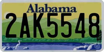 AL license plate 2AK5548