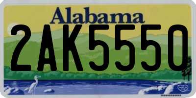 AL license plate 2AK5550