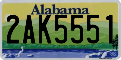 AL license plate 2AK5551
