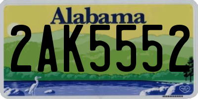 AL license plate 2AK5552