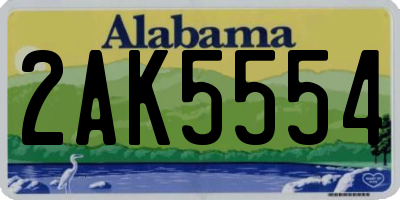 AL license plate 2AK5554