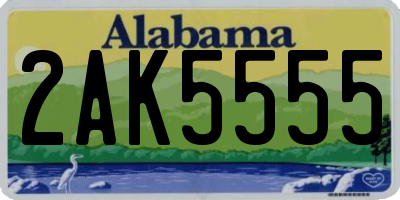AL license plate 2AK5555