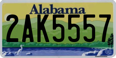 AL license plate 2AK5557