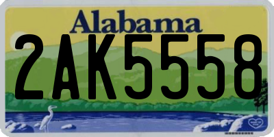 AL license plate 2AK5558