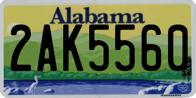 AL license plate 2AK5560