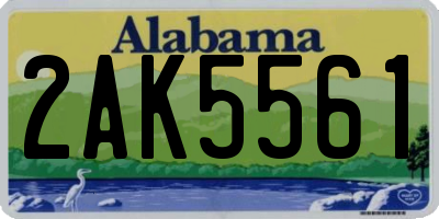 AL license plate 2AK5561