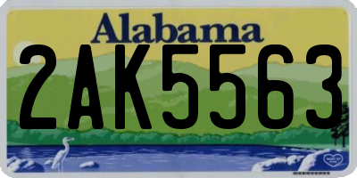 AL license plate 2AK5563