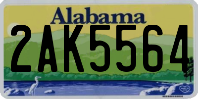 AL license plate 2AK5564
