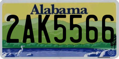 AL license plate 2AK5566