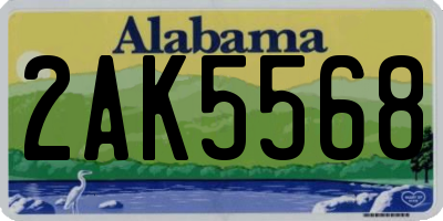 AL license plate 2AK5568