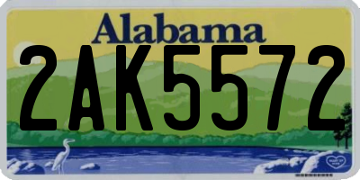 AL license plate 2AK5572