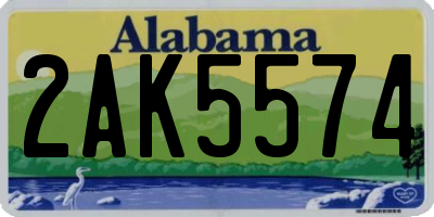 AL license plate 2AK5574
