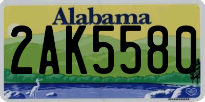 AL license plate 2AK5580