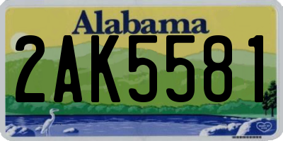 AL license plate 2AK5581