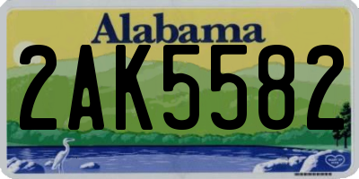 AL license plate 2AK5582