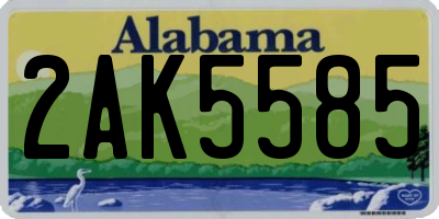 AL license plate 2AK5585