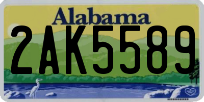 AL license plate 2AK5589