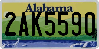 AL license plate 2AK5590