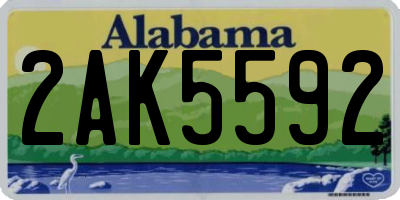 AL license plate 2AK5592
