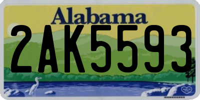 AL license plate 2AK5593