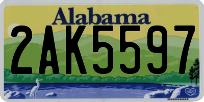 AL license plate 2AK5597