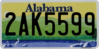AL license plate 2AK5599