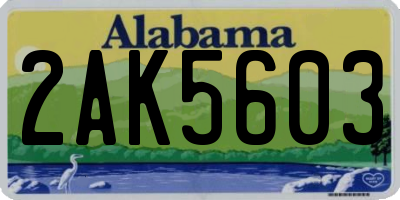 AL license plate 2AK5603