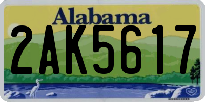 AL license plate 2AK5617