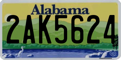 AL license plate 2AK5624