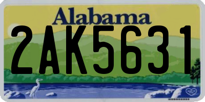 AL license plate 2AK5631