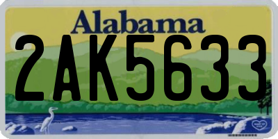 AL license plate 2AK5633