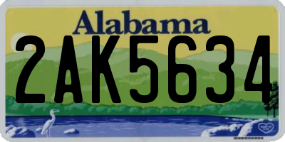 AL license plate 2AK5634