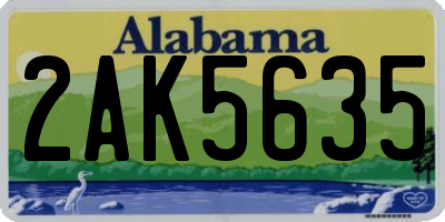 AL license plate 2AK5635