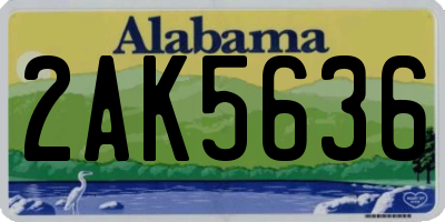 AL license plate 2AK5636